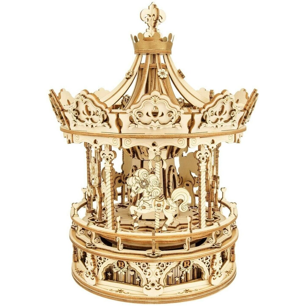 RORK Romantic Carousel Mechanical Music Box Kit Age 14+ Kit DIY Project Craft - Picture 2 of 3